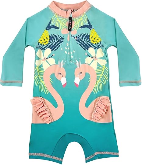 HiABsee Baby Boy Maiô Manga Longa Proteção UV Traje de Natação para Bebê UPF 50+ Guarda Erupção para Bebê