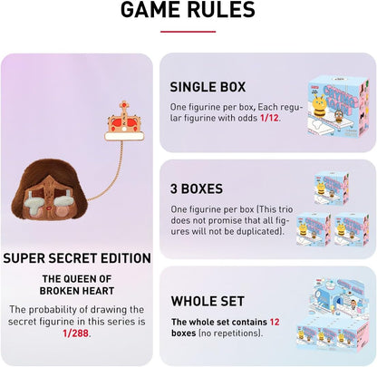 POP MART CRYBABY Crying Again Series - Conjunto completo de bonecos de pelúcia com emblema, design premium, presentes para mulheres, boneco de ação colecionável chique e favorito dos fãs