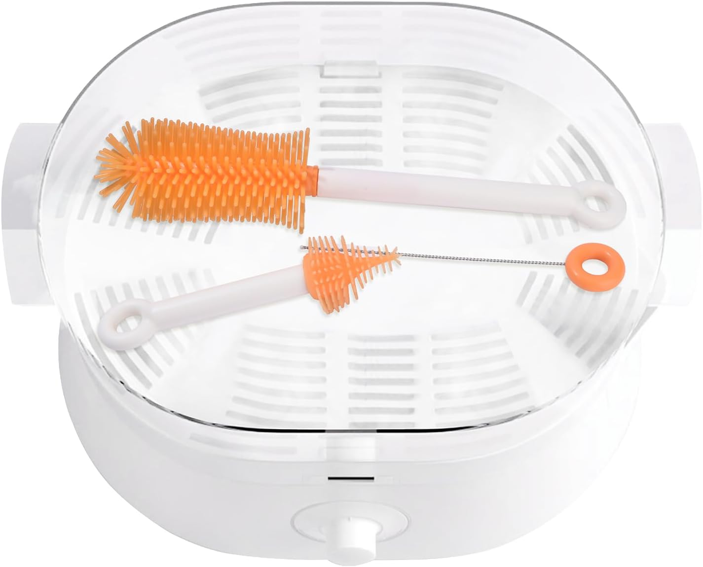 Bebamour Conjunto de escovas para mamadeira 7 em 1, kit de limpeza portátil, laranja