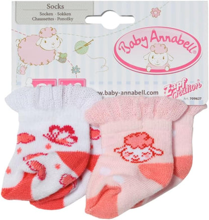 Baby Annabell Meias 709627 - Para bonecas de até 43 cm - Inclui 2 pares de meias da coleção - Boneca não incluída - Indicado para crianças a partir de 3 anos
