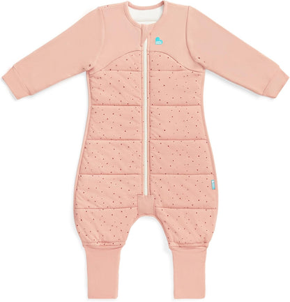 Love To Dream™ Macacão de dormir com pernas, 3-4 anos - Rosa Pebbles | Manga comprida, leve, vestível e edredom | 2,5 Tog, ideal para inverno e outono (16–20 °C) | Algodão lavável à máquina, zíper duplo