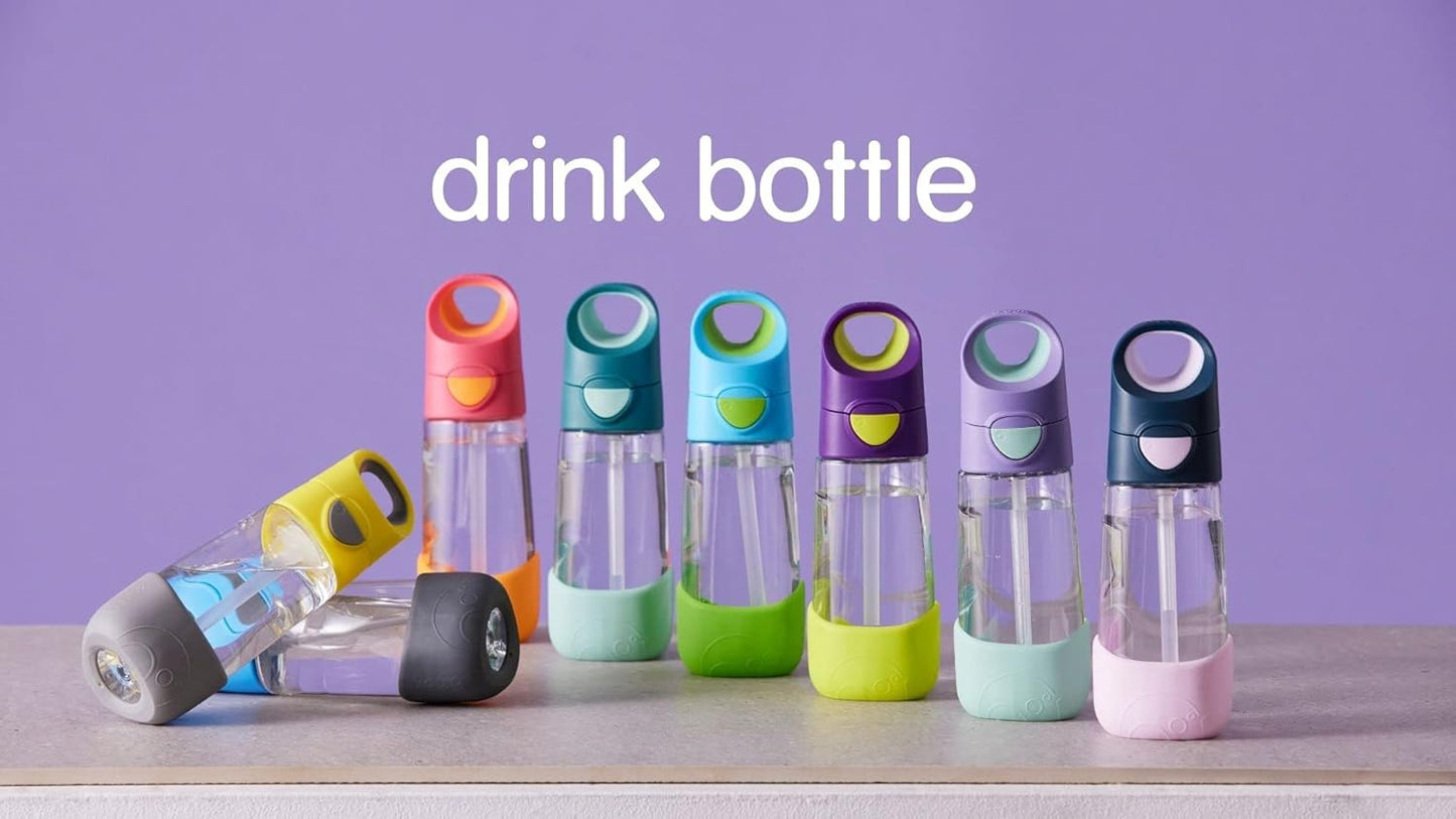 b.box Garrafa para água e bebidas Tritan™ | Garrafa com fácil aderência e tampa à prova de vazamentos | Design moderno e divertido para crianças, ideal para depois do copo de transição | 450ml/15oz (Verde Esmeralda)