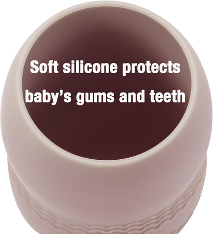 PandaEar Conjunto de 3 Copos de Silicone para Bebês de 6 a 12 Meses | Copos Pequenos e Abertos para Crianças | Copo de Treinamento de Silicone Resistente e Inquebrável para Introdução Alimentar e Introdução