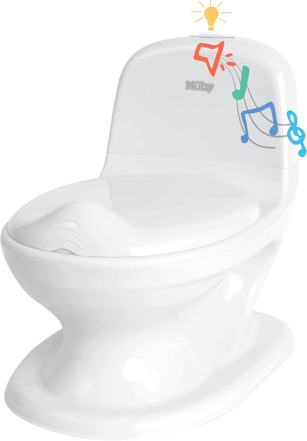 Nuby My Real Urinal Potty Training Toilet para meninos com botão de descarga realista e som para bebês e crianças, branco
