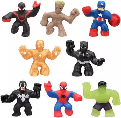 Heróis de Goo Jit Zu GOO JIT ZU Marvel Minis S4 Pacote com 8, Preto