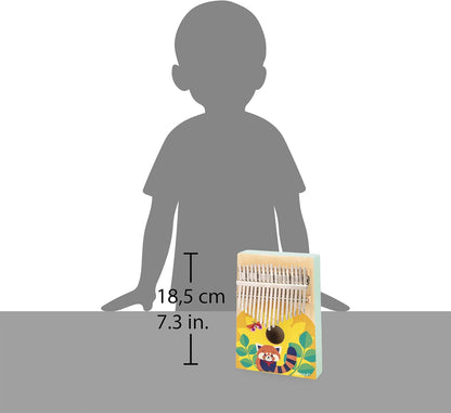 Janod - Kalimba de Madeira - Brinquedo de Imitação Musical - 17 Teclas de Metal - Kalimba Infantil com Sons Suaves - A partir de 3 Anos, J07659