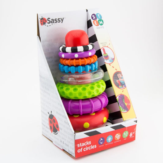 sassy Pilhas de círculos para bebês - 6m+, misto