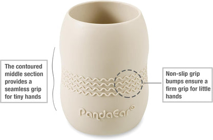 PandaEar Conjunto de 3 Copos de Silicone para Bebês de 6 a 12 Meses | Copos Pequenos e Abertos para Crianças | Copo de Treinamento de Silicone Resistente e Inquebrável para Introdução Alimentar e Introdução