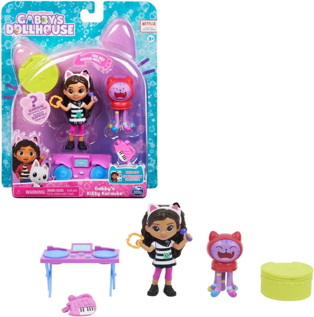 Gabby's Dollhouse Conjunto Cat-tivity com Gabby e figura de gato, 2 acessórios, caixa surpresa e mobília, adequado para crianças a partir de 3 anos.