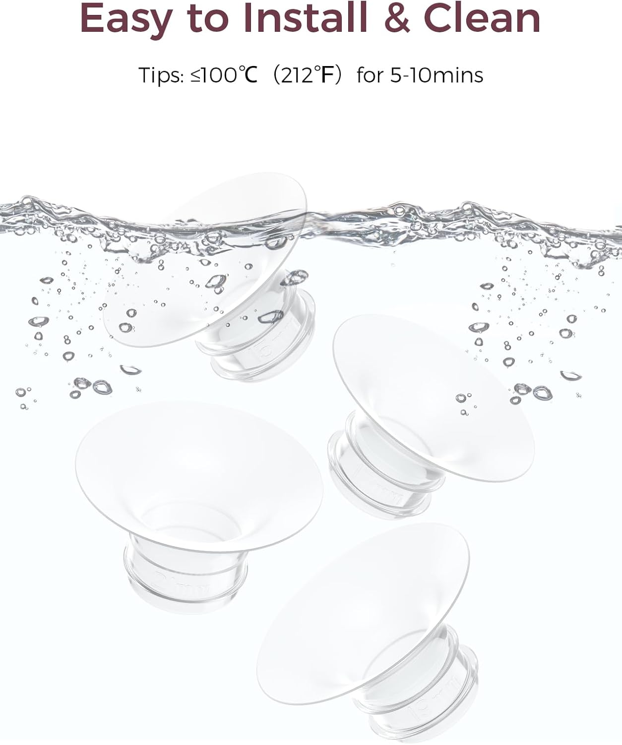 Momcozy Inserção de flange de 15 mm compatível com acessórios de substituição da bomba tira leite Momcozy M5/M6/M9, 4 unidades (15 mm)