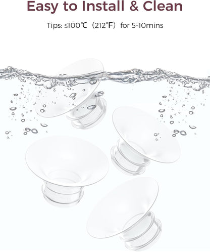 Momcozy Inserção de flange de 15 mm compatível com acessórios de substituição da bomba tira leite Momcozy M5/M6/M9, 4 unidades (15 mm)