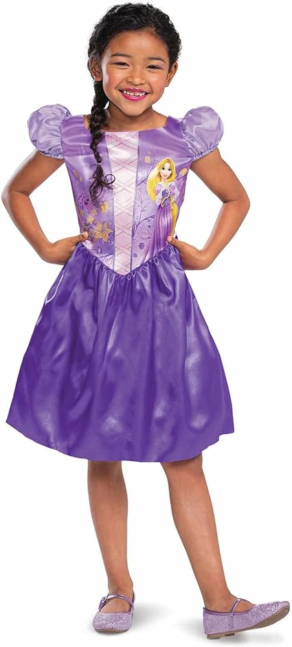 DISGUISE  Fantasia oficial de Rapunzel padrão oficial da Disney para meninas, fantasia de Rapunzel para crianças, fantasia emaranhada para meninas, fantasias de princesa para meninas, fantasias do Dia Mundial do Livro para meninas