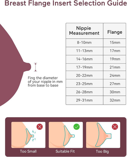 Momcozy Inserção de flange Momcozy 21 mm para S9 Pro/S12 Pro. Acessórios originais de substituição para bomba tira leite S9 Pro/S12 Pro, 1 unidade