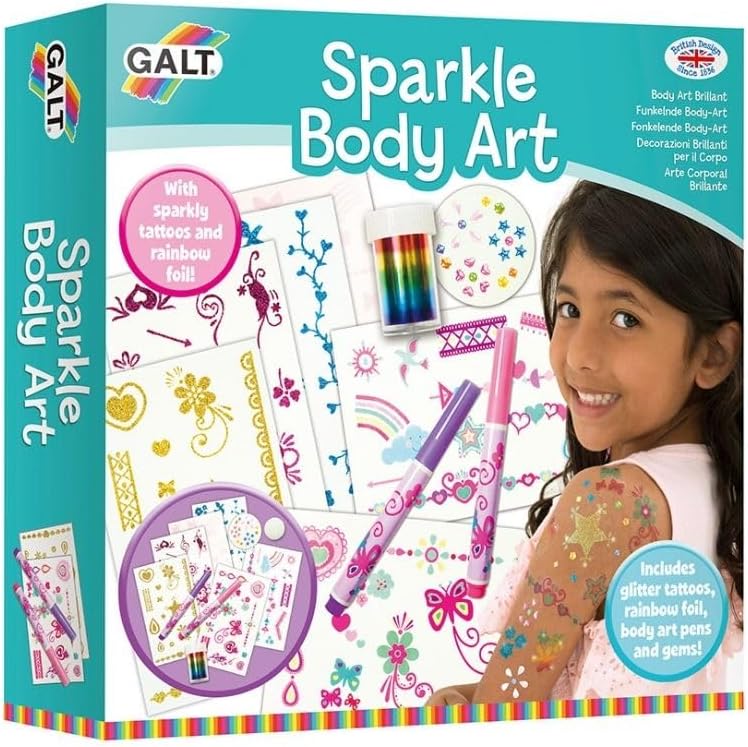 Galt Toys, Sparkle Body Art, Kits de artesanato para crianças, a partir de 6 anos