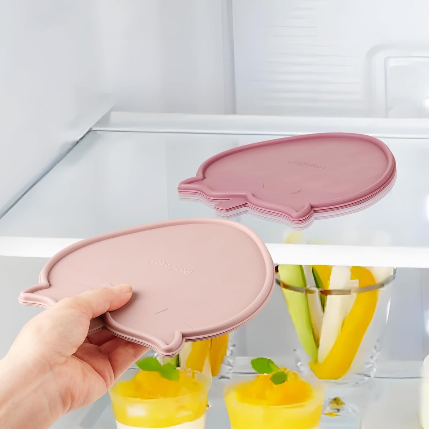 PandaEar Conjunto de 2 Bandejas de Silicone para Congelar Papinhas de Bebê , Bandeja para Congelar Cubos para Desmame com Tampa, Formas para Picolé de Leite Materno, 13 x 14 ml (0,5 oz)