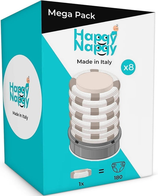 My Happy Nappy Recargas de lixeira para fraldas Tommee Tippee - 【Compatível com Tommee Tippee Sangenic Tec + Simplee Sangenic + Twist & Click】 - Recargas Tommee Tippee X8 - Tratamento de odores EVOH 7 camadas - Fabricado na Itália