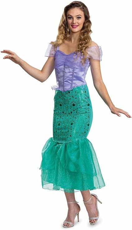 DISGUISE Disney princesa oficial premium ariel traje para mulher, sereia traje de halloween adulto princesa vestir-se roupa tamanho m