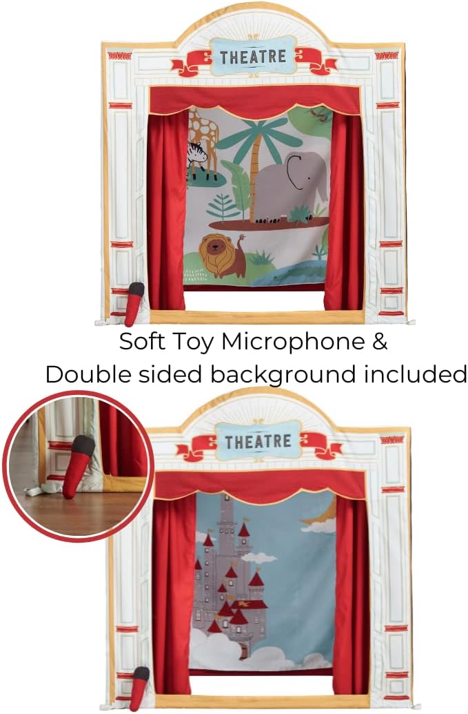 Haus Projekt Teatro de tenda grande para crianças, teatro de fantoches infantil interno e externo, meninas, teatro de simulação, casa de brincar para crianças, presentes para meninos, teatro extra grande