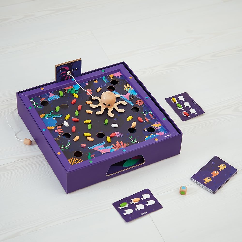 Janod - Poulp Party - Jogo de tabuleiro infantil - Jogo de habilidade