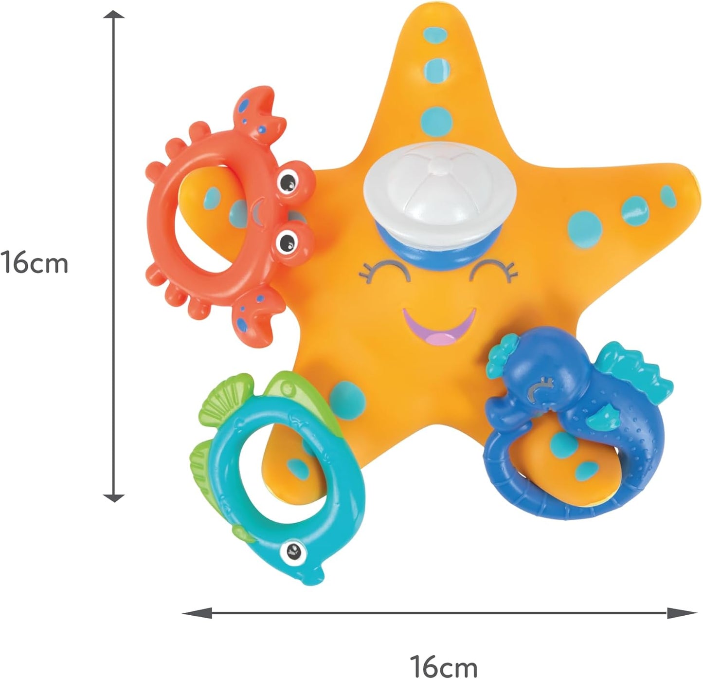 Nuby Brinquedo de banho flutuante Starfish Hoopla – Inclui 3 anéis de arremesso | Sem BPA | Adequado para idades de 18 meses ou mais