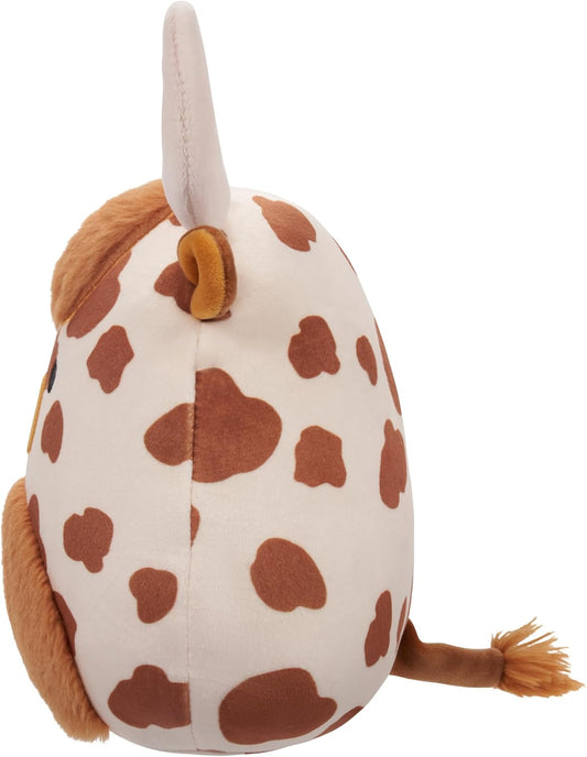 Squishmallows originales de 7,5 pulgadas - Alonzo, la vaca de las Tierras Altas de color marrón y blanco