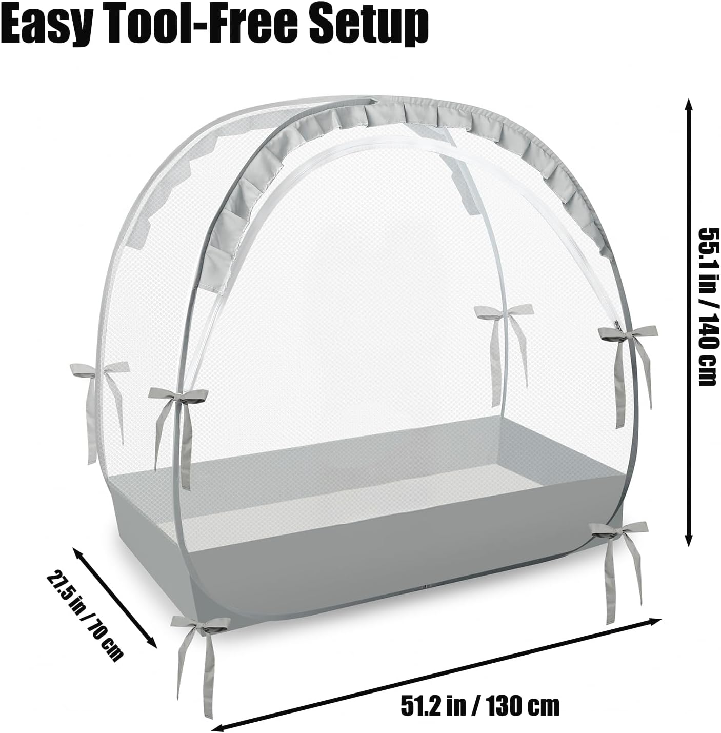 PandaEar Tenda dobrável para berço, impede que o bebê saia escalando, cobertura de malha respirável para berço, capa para berço com zíper, fácil instalação (cinza)