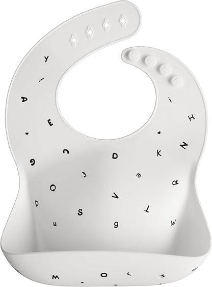 Mushie Babador de Silicone Baby | Babadores Impermeáveis com Ajuste Perfeito | Babadores Fáceis de Limpar para Alimentação do Bebê | 4 Tamanhos Ajustáveis com Bolsos Frontais Fundos | 100% Livre de BPA e Ftalatos