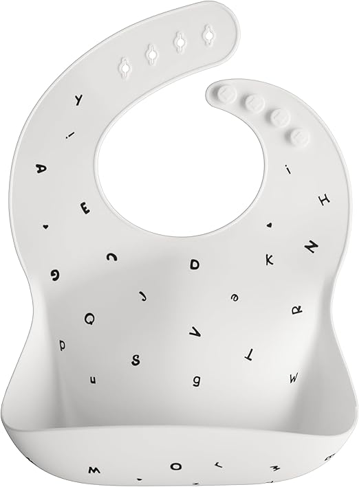 Mushie Babador de Silicone Baby | Babadores Impermeáveis com Ajuste Perfeito | Babadores Fáceis de Limpar para Alimentação do Bebê | 4 Tamanhos Ajustáveis com Bolsos Frontais Fundos | 100% Livre de BPA e Ftalatos
