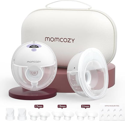 Momcozy Bomba tira leite mãos livres M5, bomba tira leite vestível de boca de bebê com flange duplamente selada com 3 modos e 9 níveis