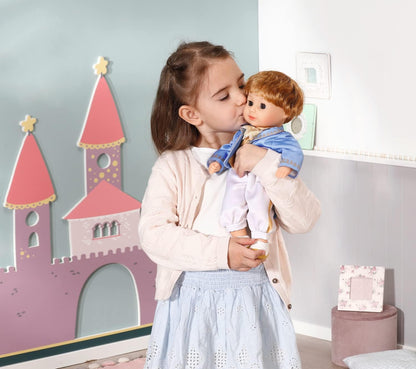 Baby Annabell Boneca Little Sweet Prince 707104 - 36 cm com corpo de tecido super macio e olhos que fecham para crianças pequenas - Inclui blusa, calça e sapatos dois em um - Adequada para crianças a partir de 1 ano, Multicolorida