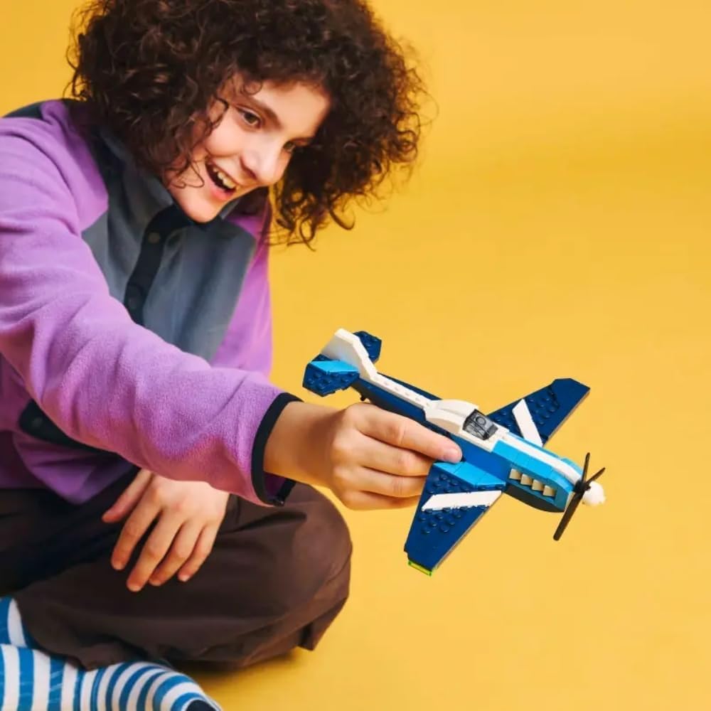 LEGO Aeronave Creator 3 em 1: Brinquedo de avião de corrida - Transforma-se em um modelo de jato ou helicóptero - Conjunto de construção de veículos para meninos e meninas de 7 anos ou mais - Presente de aniversário divertido