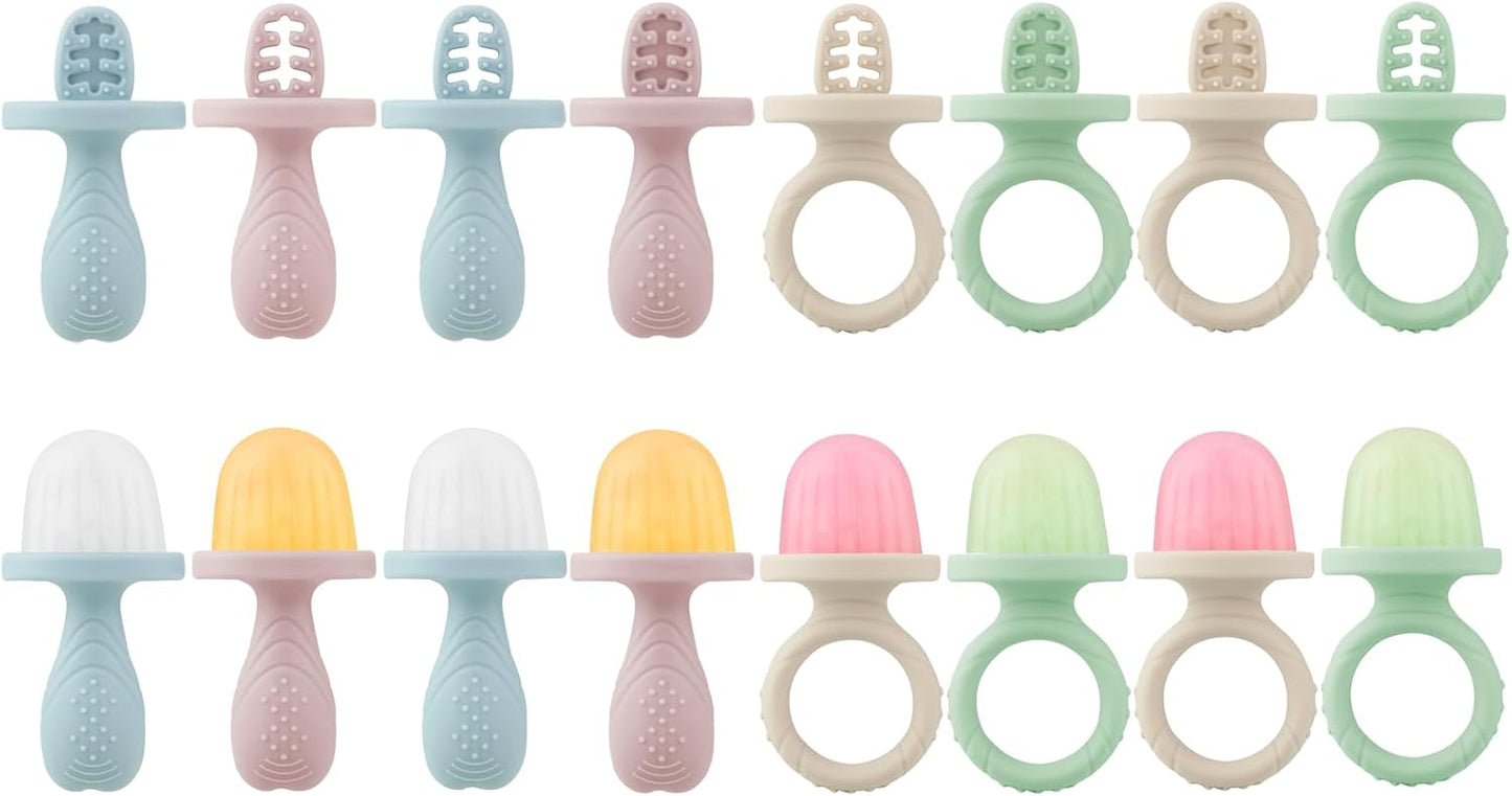 PandaEar Conjunto de 2 Formas de Silicone para Picolé para Crianças, Formas Mini para Picolé de Leite Materno, Forma para Picolé com Palitos e 8 Cavidades, Livre de BPA