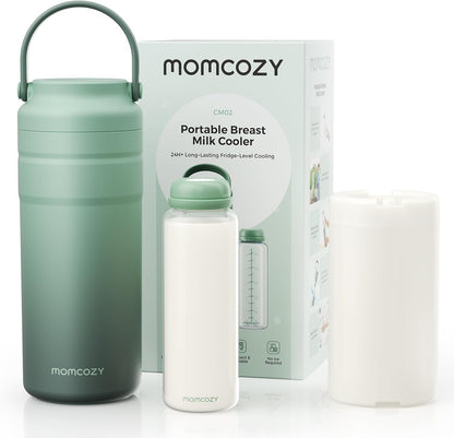 Momcozy Refrigerador portátil para leite materno, ideal para viagens, mantém o leite materno refrigerado por 24 horas sem congelar, freezer pequeno de 350ml à prova de vazamentos, presente essencial para novas mamães que estão amamentando.