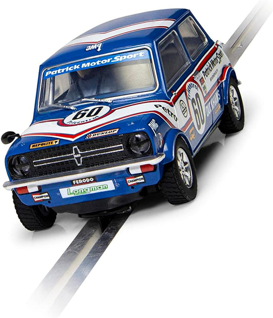 Scalextric Mini 1275GT - Patrick Motorsport - Richard Longman 1979. Classic Touring., Azul/Blanco