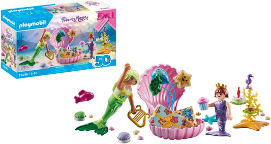 Playmobil 71446 Princesa Mágica: Fiesta de Cumpleaños de Sirena, celebración alegre con dos sirenas y regalos coloridos, juego de rol divertido e imaginativo, sets de juego artístico aptos para niños a partir de 4 años