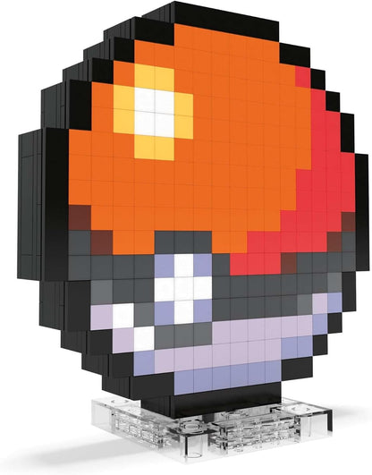 MEGA Brinquedo de Montar Pokémon com Figura de Ação, Pokébola com 381 Peças, 15 cm de Altura, para Colecionadores