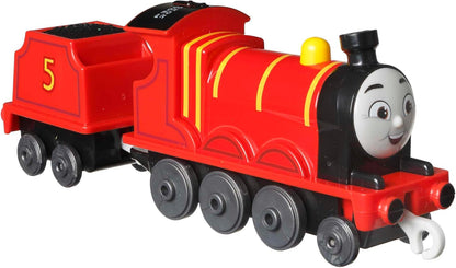 Fisher-Price Trem de brinquedo Thomas & Friends James, de metal fundido, para empurrar, para crianças em idade pré-escolar a partir de 3 anos, HDY62