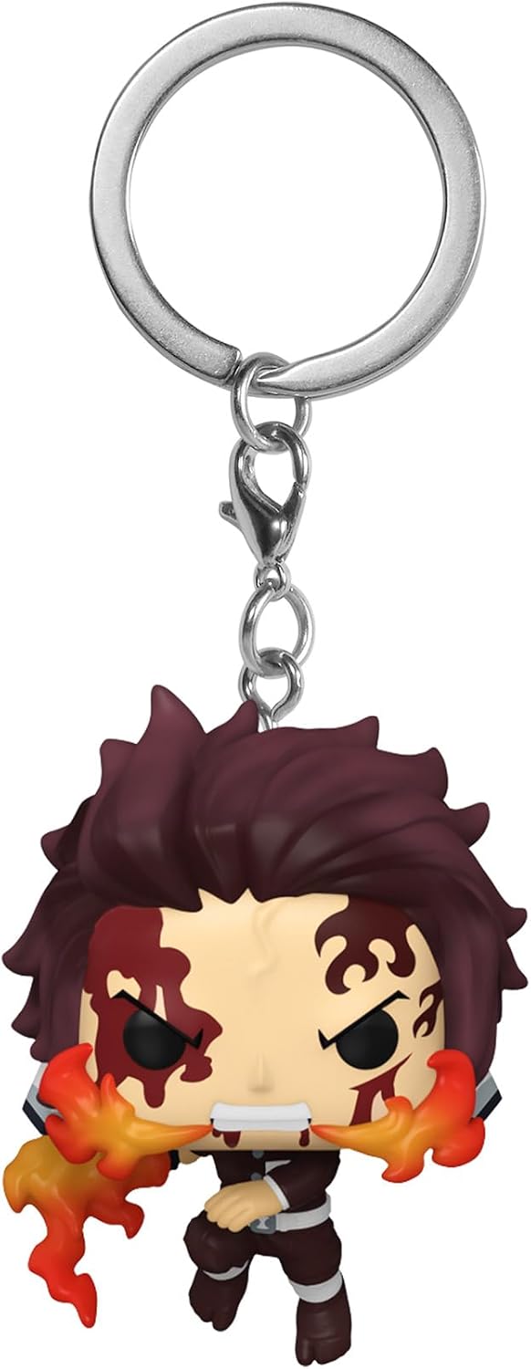 Chaveiro Funko Pop!: Demon Slayer - Tanjiro Kamado - (Dancing Flash) - Chaveiro inovador - Minifigura colecionável - Presente de Natal - Ideia para presente - Produtos oficiais - Fãs de anime - Decoração de mochila