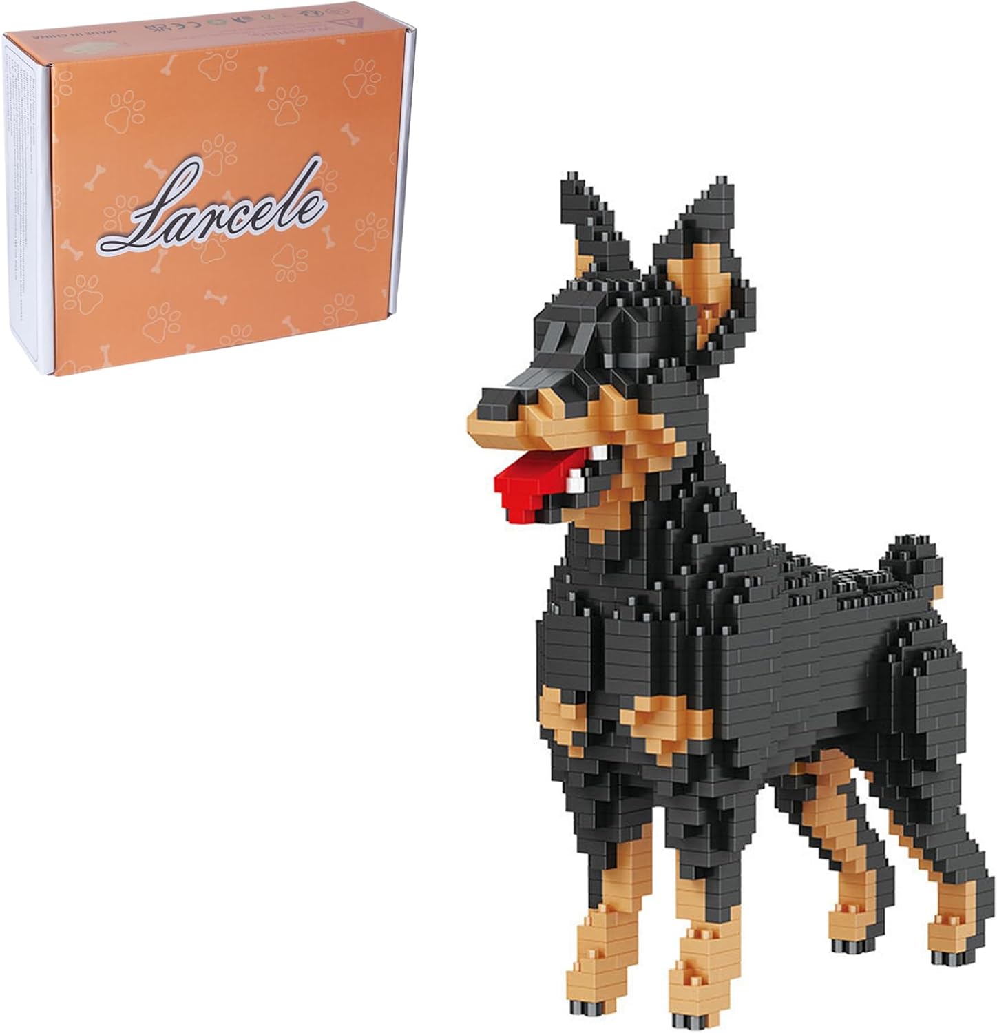 Larcele Mini Blocos de Construção Conjunto de Animais, Tijolos de Brin