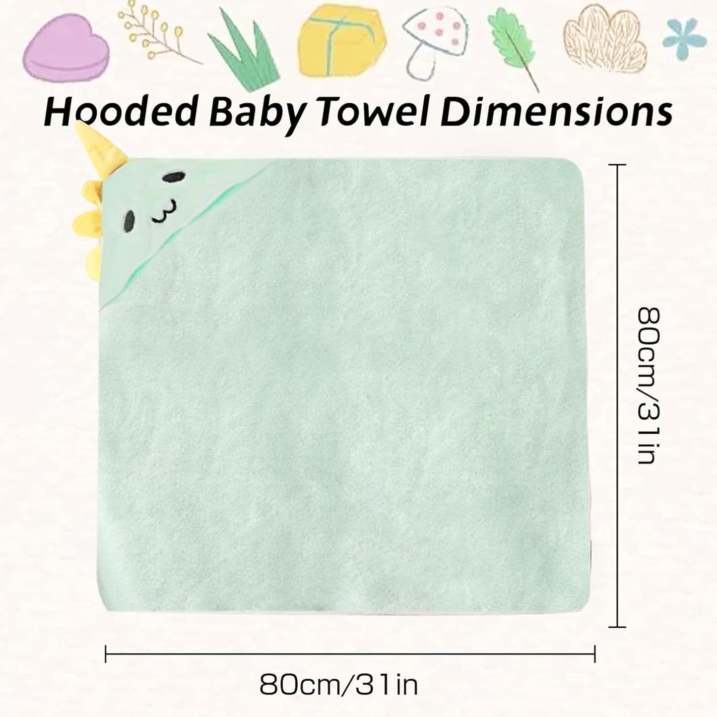 HiABsee Toalhas de bebê com capuz Toalhas de bebê ultra macias com capuz para recém-nascidos, toalha de banho de bebê com design animal exclusivo para meninos e meninas, dinossauro