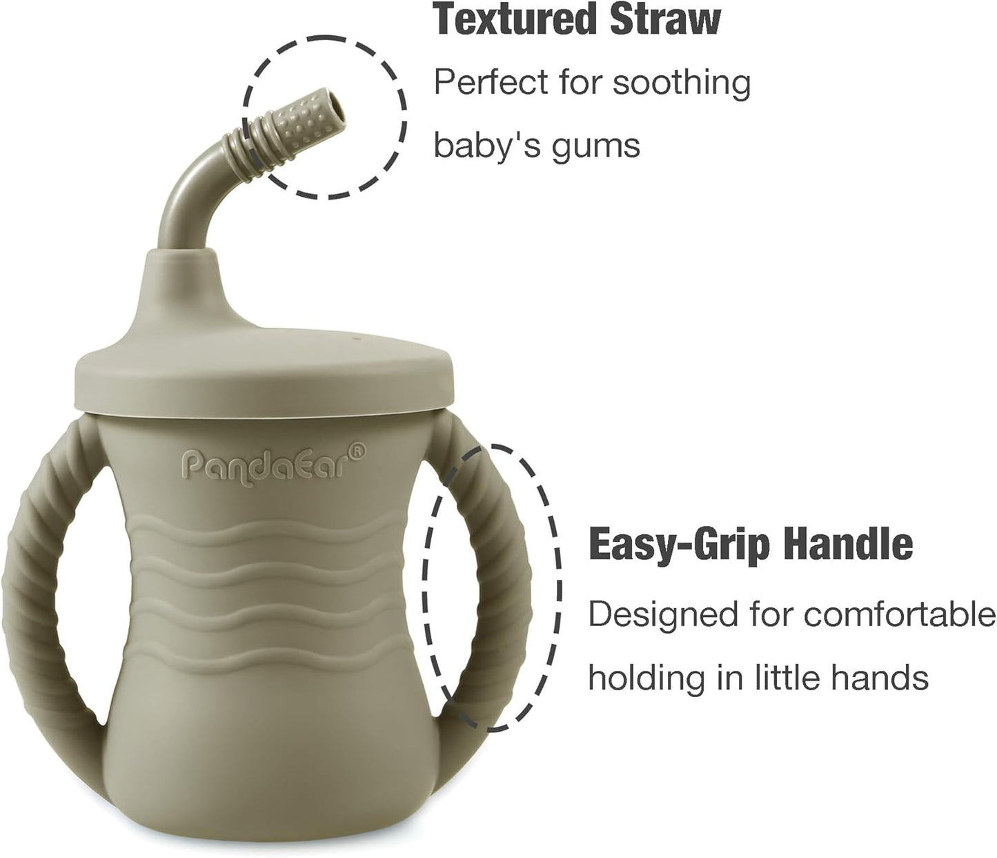 PandaEar Conjunto de Introdução Alimentar para Bebês com 8 Peças, Conjunto de Alimentação de Silicone para Bebês, 2 Pratos Divididos com Ventosas para Bebês em Fase de Introdução Alimentar, 2 Copos de Treinamento para Crianças Pequenas,