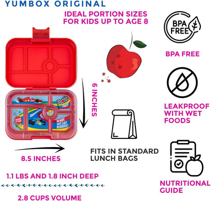 yumbox Recipiente original de lancheira Bento à prova de vazamentos para crianças (cinza nebuloso (bandeja de Paris))