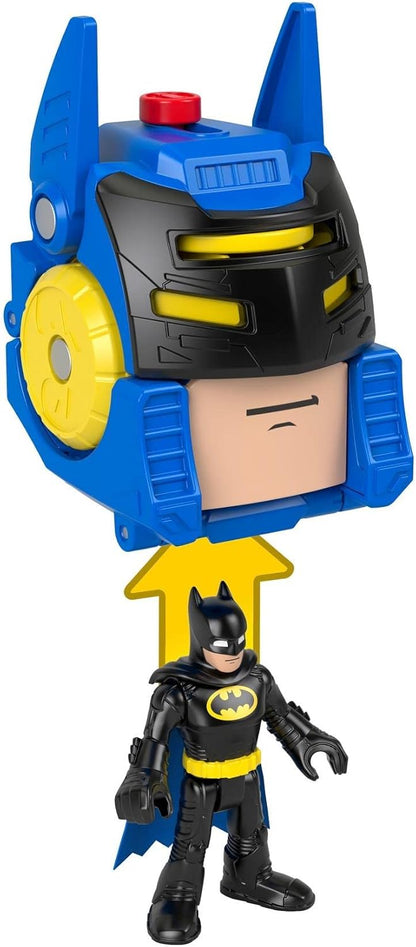 FP PRECOOL Fisher-Price Imaginext DC Super Friends Head Shifters Batman e Batmóvel transformável para brincadeiras de faz-de-conta a partir de 3 anos, HGX91, Multicolorido