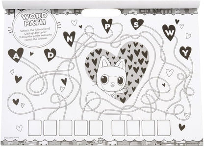 Bloco de Desenho DreamWorks Casa de Bonecas da Gabby | 24 Páginas para Colorir | com 120 Adesivos Reutilizáveis | com Muitas Páginas para Colorir e Atividades | Perfeito para Viagens, Presentes de Aniversário para Crianças | A partir de 3 Anos