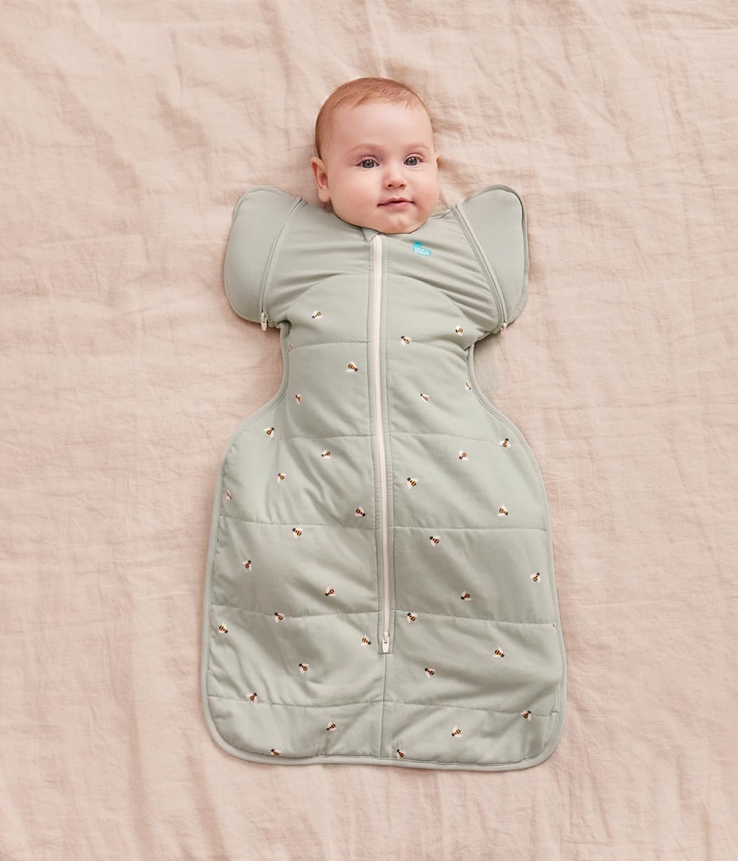 Love To Dream™ Saco de Transição Swaddle UP™, Grande (8,5-11 kg) - Rosa Pebbles | Ajuste perfeito com abas removíveis | 2,5 Tog | Ideal para inverno e outono (16-20 °C) | Algodão lavável à máquina com zíper duplo