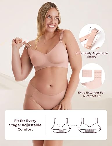 momcozy Sutiãs de enfermagem para amamentação, sutiã de maternidade sem costura ultra confortável YN21, formato natural, bralette de sono para gravidez