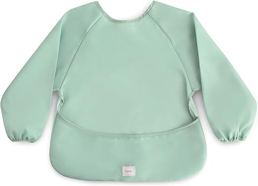 Mushie Babador para Desmame, Manga Longa | Babadores Impermeáveis com Mangas para Bebês e Crianças | Ajuste Regulável para 6 a 24 Meses