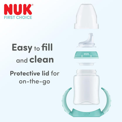 NUK Copo de Treinamento First Choice | 6+ meses | 260 ml | Copo antivazamento para crianças pequenas | Alças antiderrapantes | Elefante Rosa | 1 unidade
