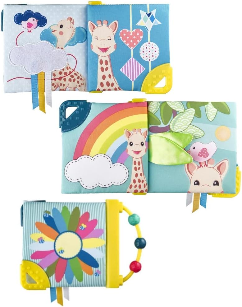 Sophie la Girafe Livro de Aprendizagem Infantil Mordedor Natural, Multicolorido