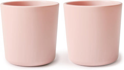 Mushie Copos de Jantar para Crianças | Copos de Mesa | Conjunto com 2 | Reutilizáveis | Podem ir à máquina de lavar louça e ao micro-ondas | Fáceis de segurar para crianças | Fabricados na Dinamarca (Rosa claro)
